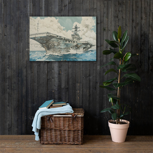 Aircraft Carrier water color style Canvas