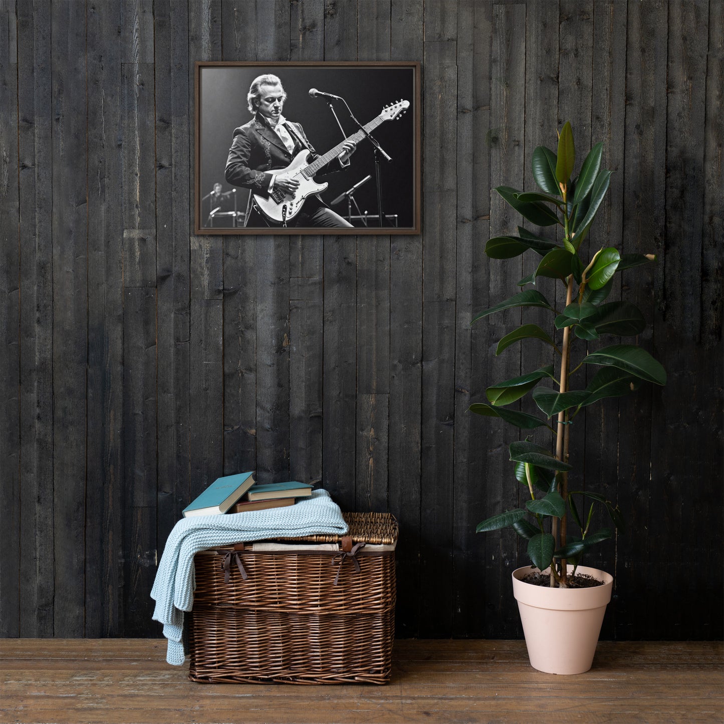 Mozart Rock Star Framed Canvas