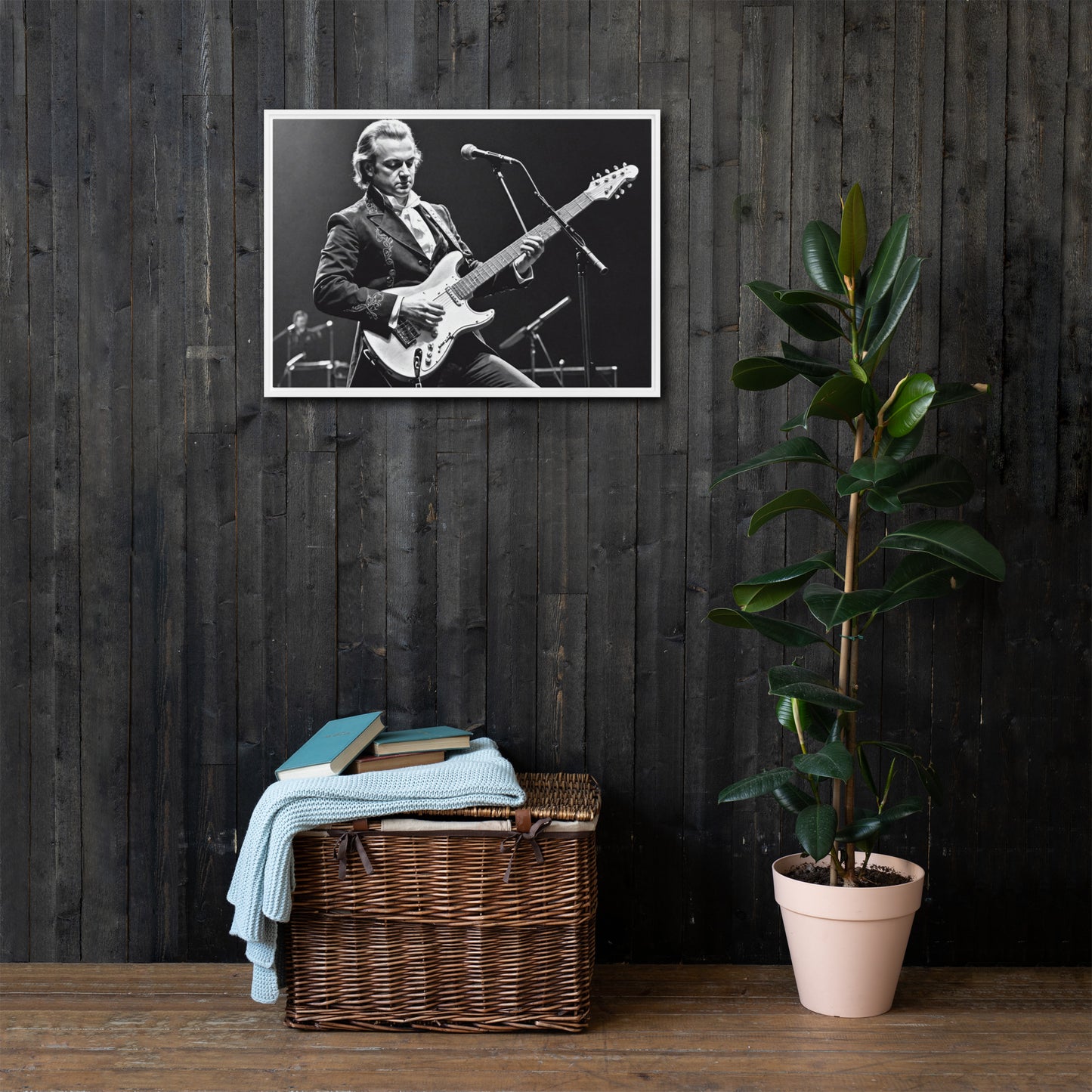 Mozart Rock Star Framed Canvas