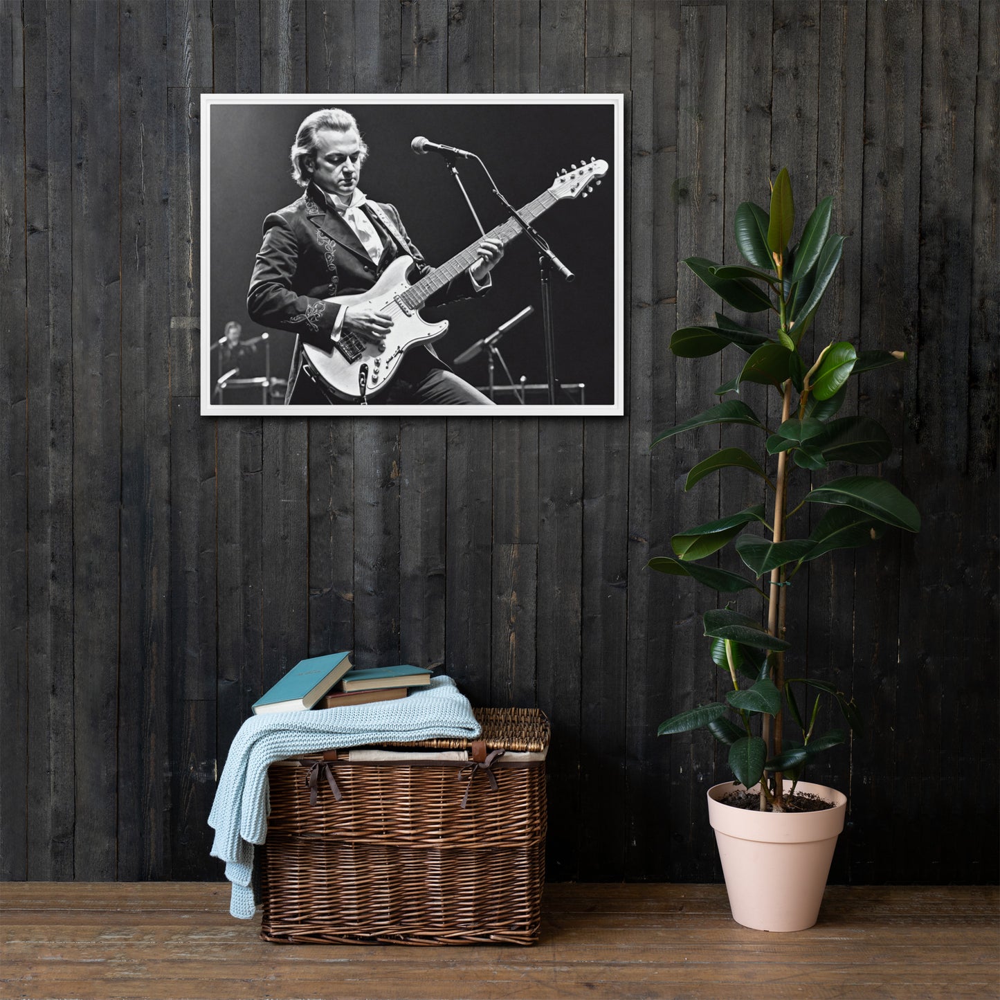 Mozart Rock Star Framed Canvas