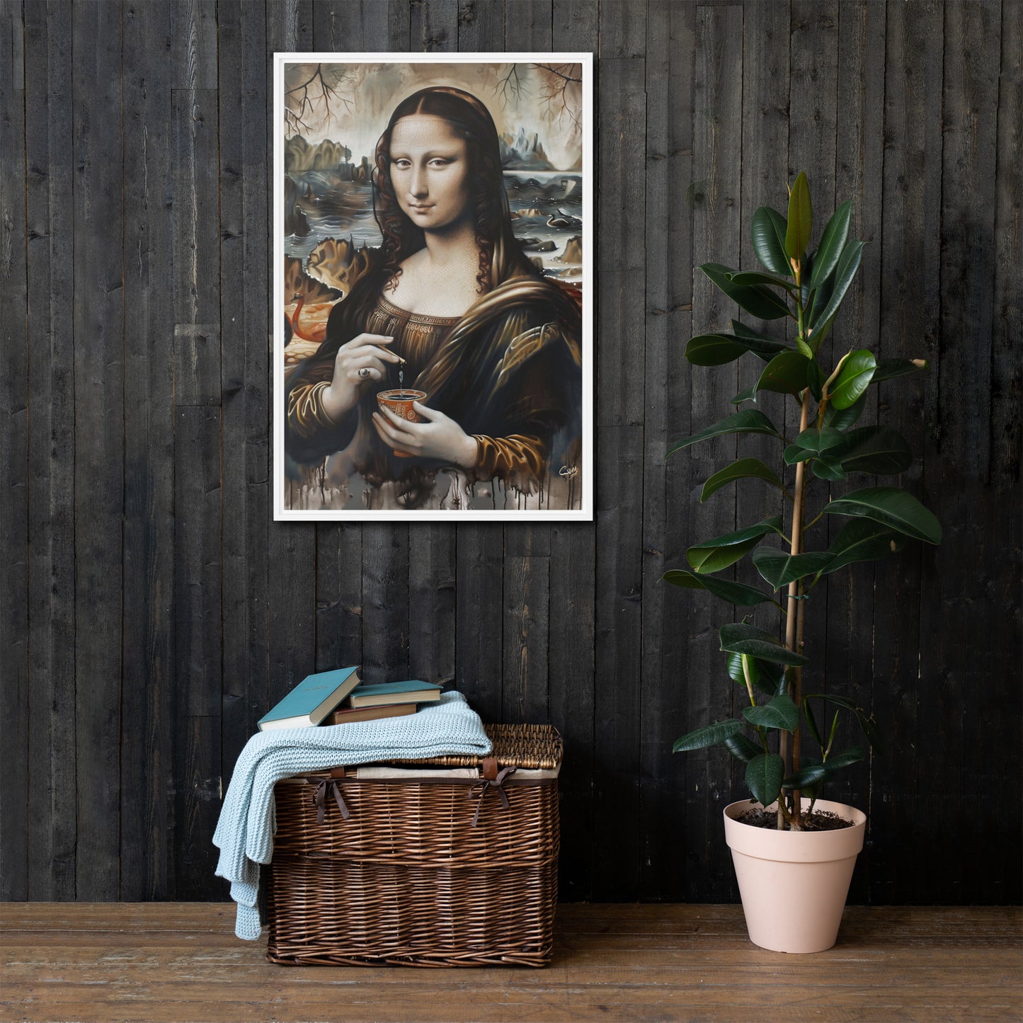 Chinesische Mona Lisa Gerahmte Leinwand