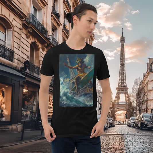 T-Shirt Surfing Zeus für die Olympischen Spiele in Paris