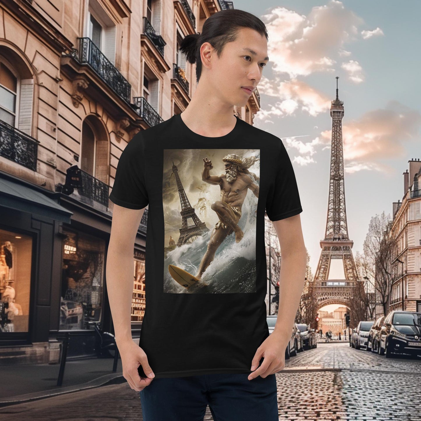 T-shirt Zeus surfant aux Jeux Olympiques de Paris