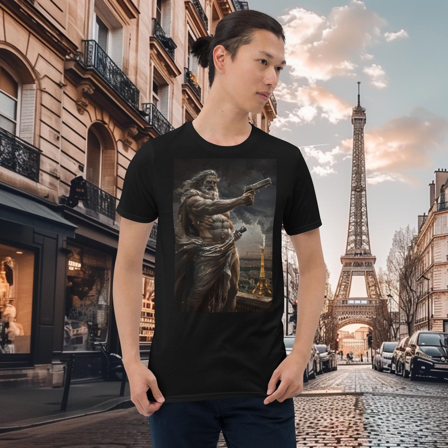 Olympische Spiele Paris Pistolenschießen Zeus T-Shirt