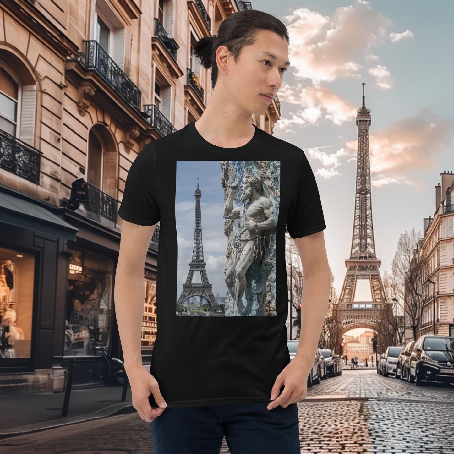 T-shirt Zeus escaladant les Jeux Olympiques de Paris