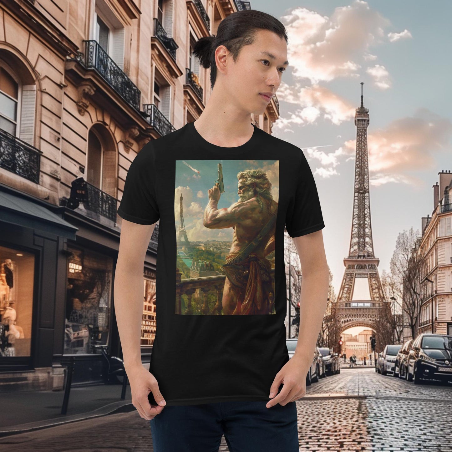 Olympische Spiele Paris Pistolenschießen Zeus T-Shirt