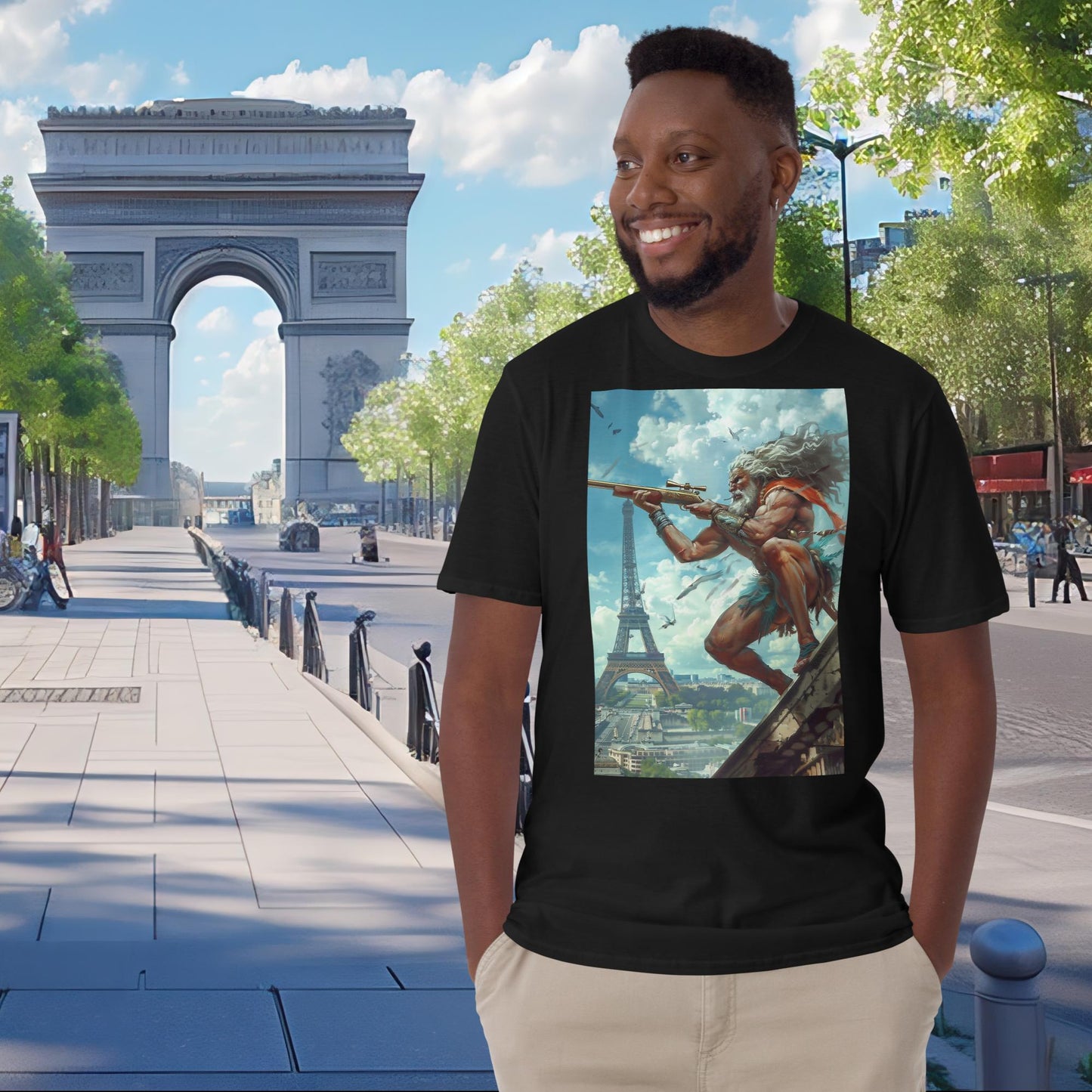 Olympische Spiele Paris Schrotflintenschießen Zeus T-Shirt