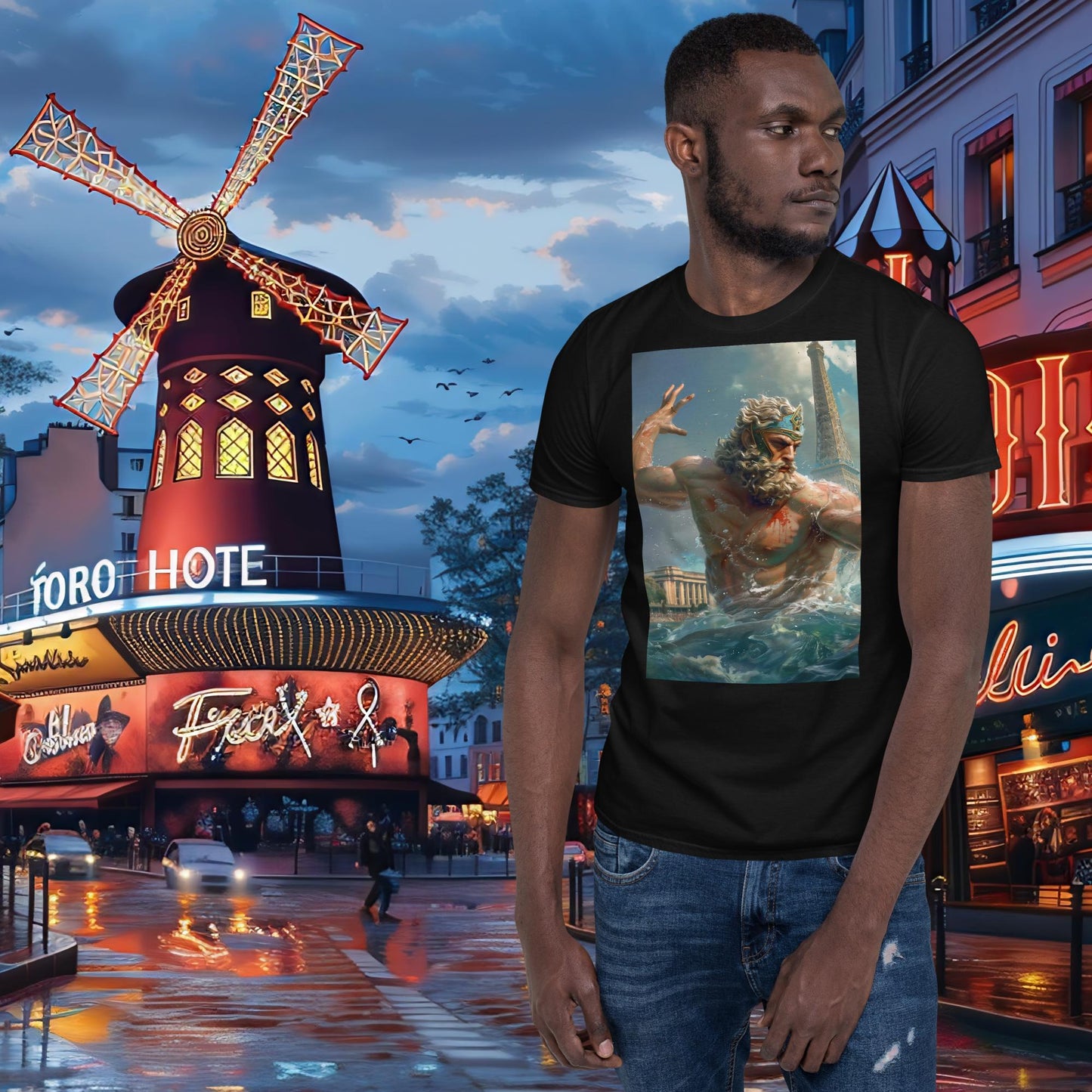 Zeus, Olympia-Schwimm-T-Shirt aus Paris