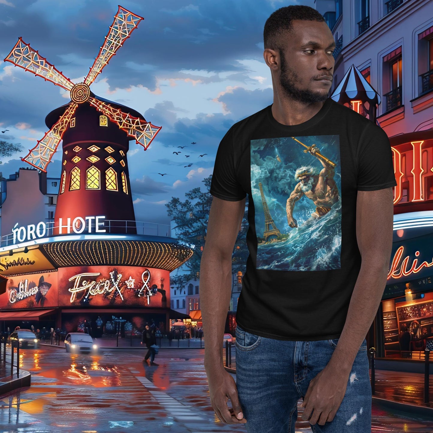 Zeus, Olympia-Schwimm-T-Shirt aus Paris