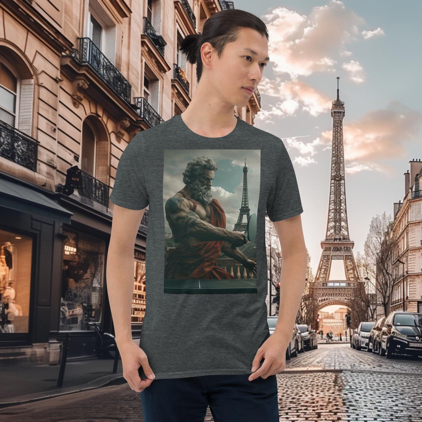 Tischtennis-Zeus-T-Shirt für die Olympischen Spiele in Paris