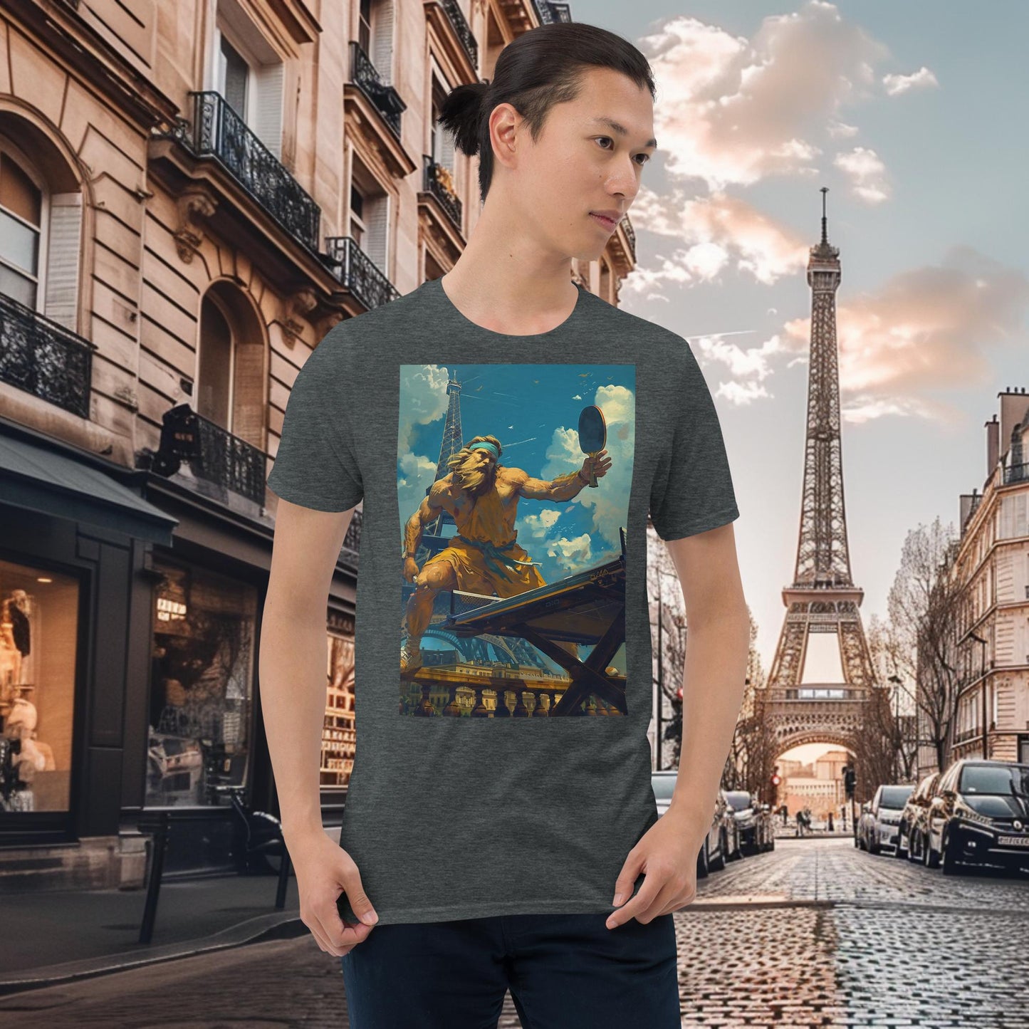 Tischtennis-Zeus-T-Shirt für die Olympischen Spiele in Paris