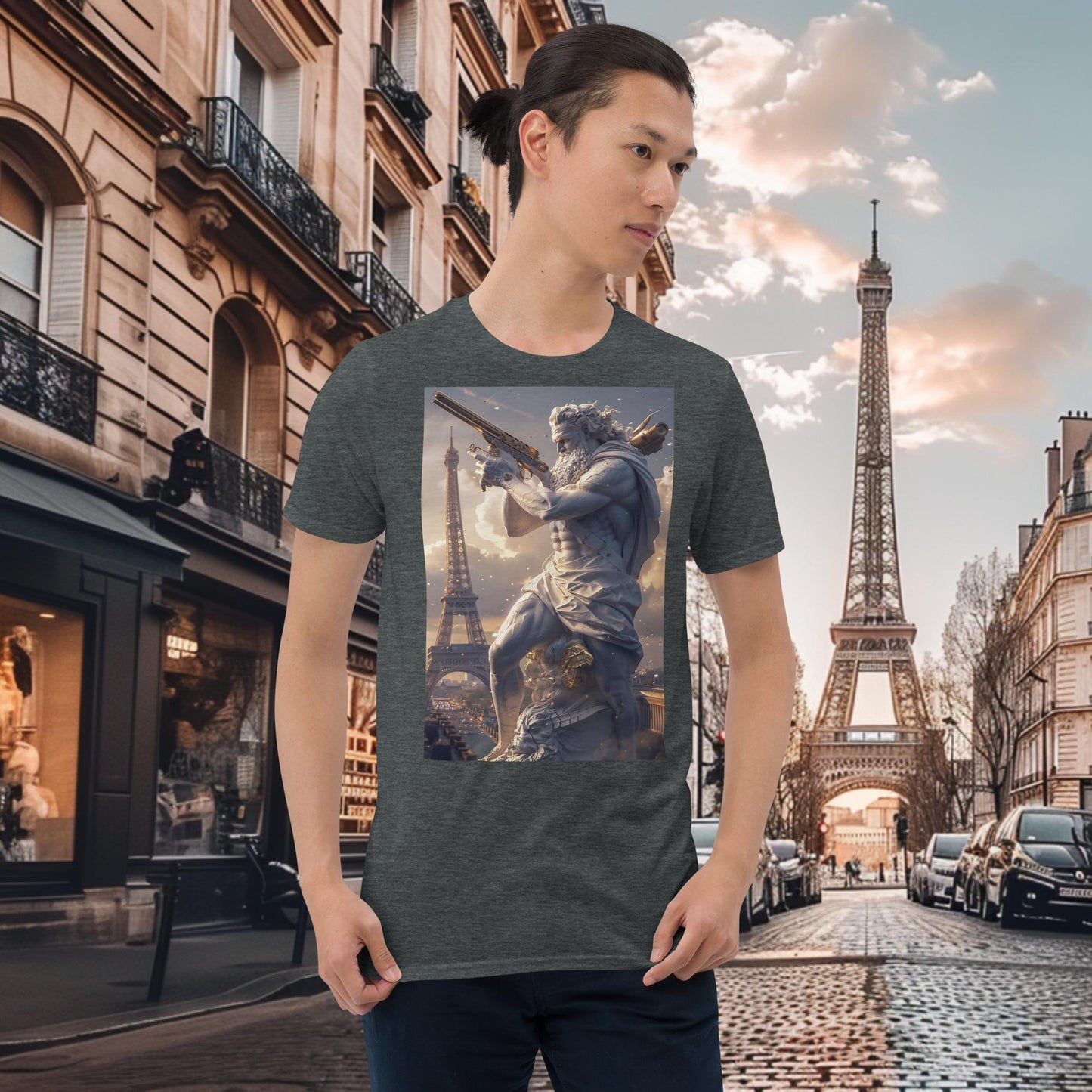 Olympische Spiele Paris Pistolenschießen Zeus T-Shirt