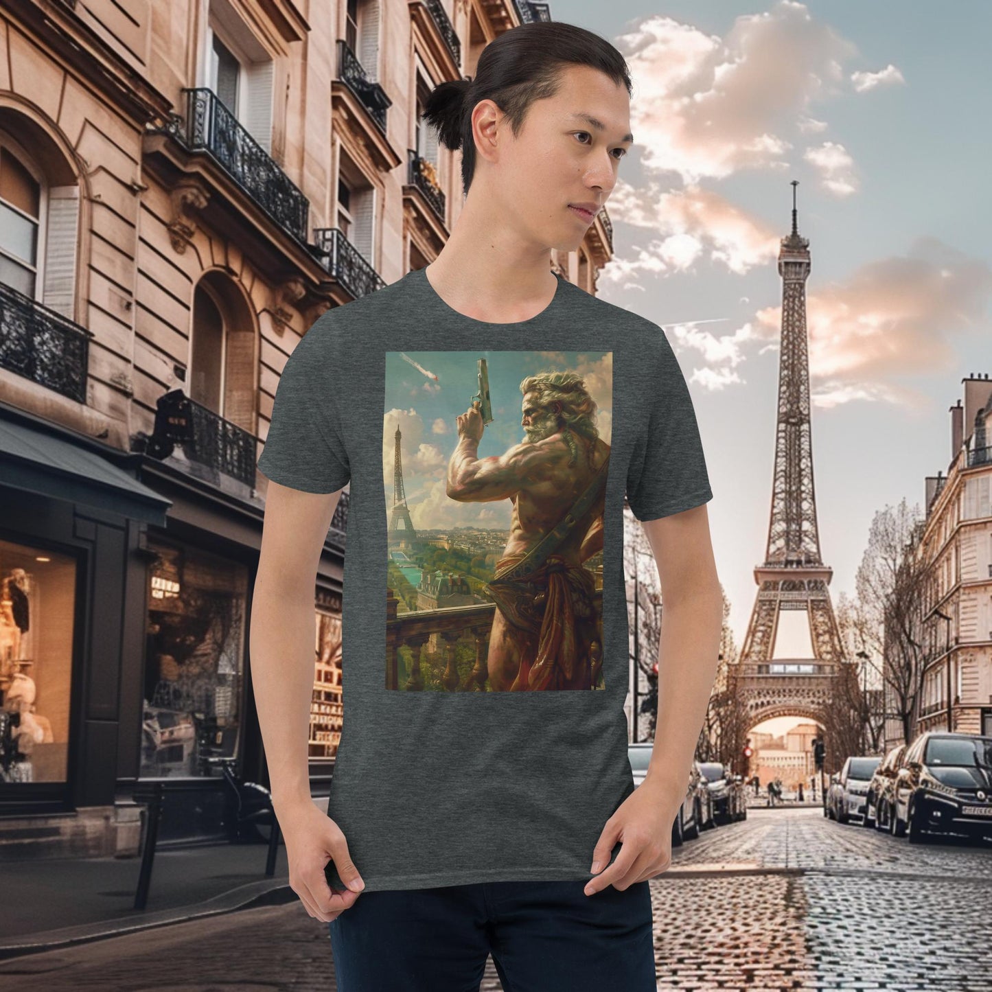 Olympische Spiele Paris Pistolenschießen Zeus T-Shirt