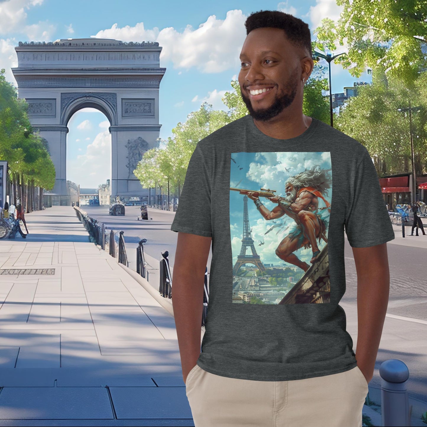 Olympische Spiele Paris Schrotflintenschießen Zeus T-Shirt