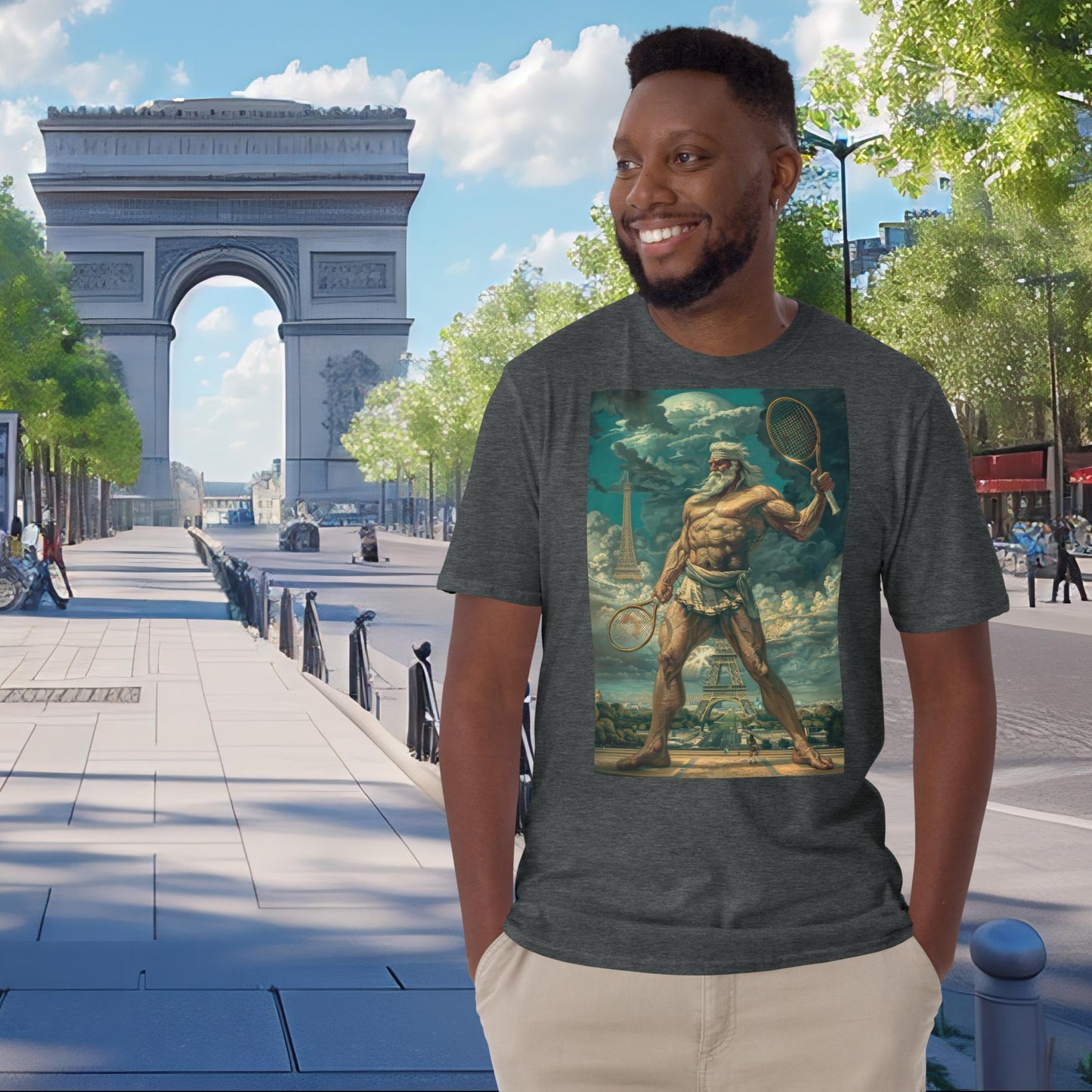 T-Shirt Zeus für Tennisspieler der Olympischen Spiele in Paris