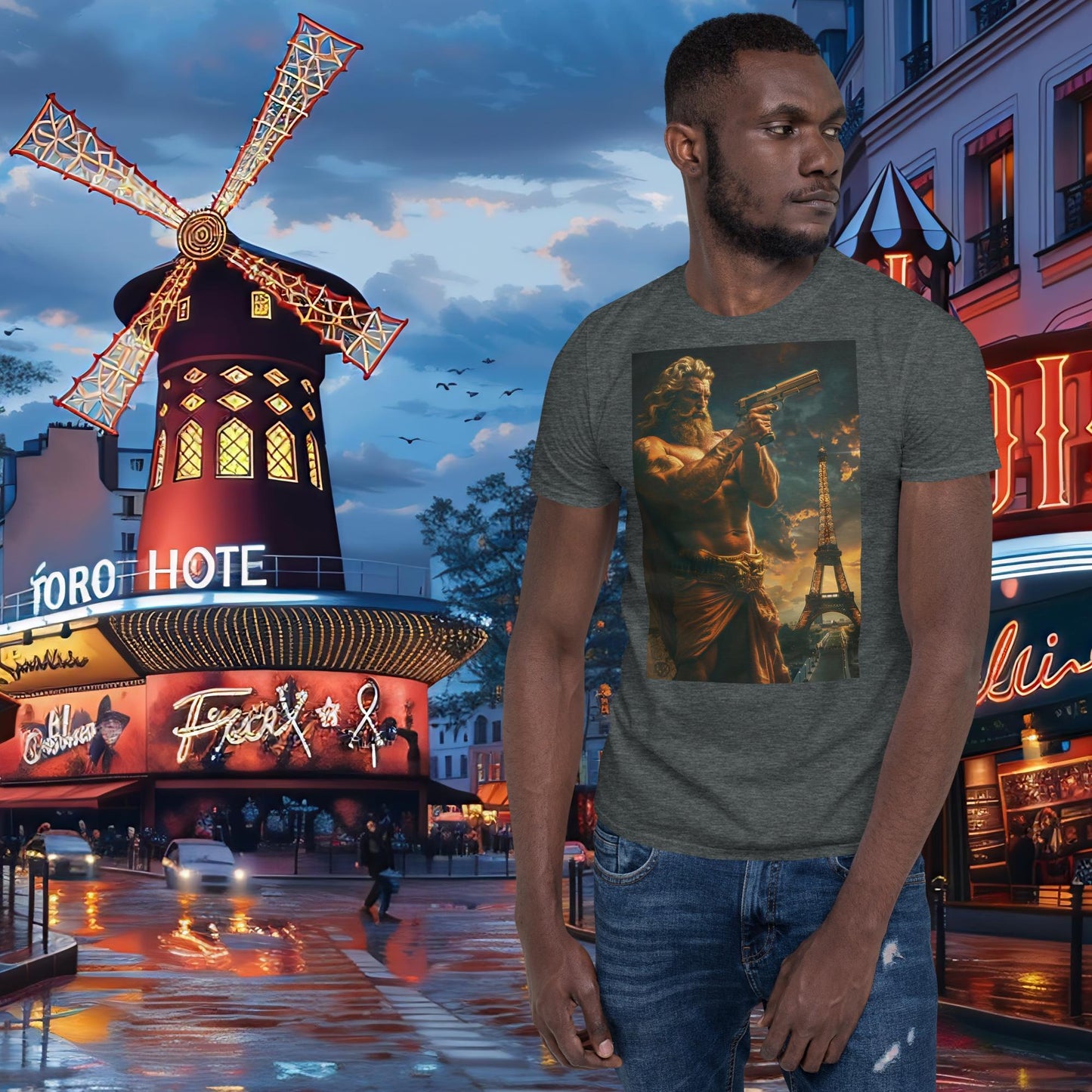 Olympische Spiele Paris Pistolenschießen Zeus T-Shirt