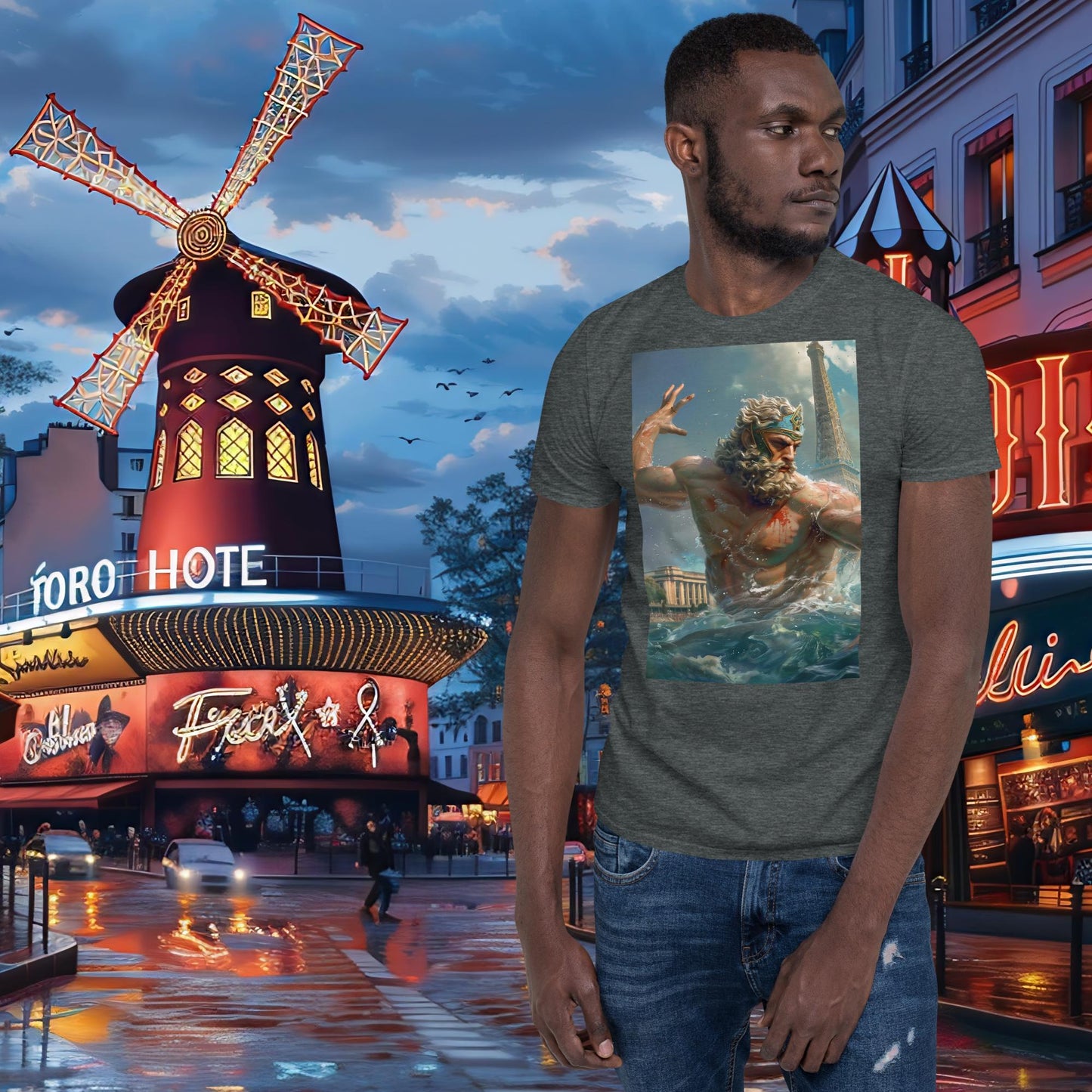 Zeus, Olympia-Schwimm-T-Shirt aus Paris