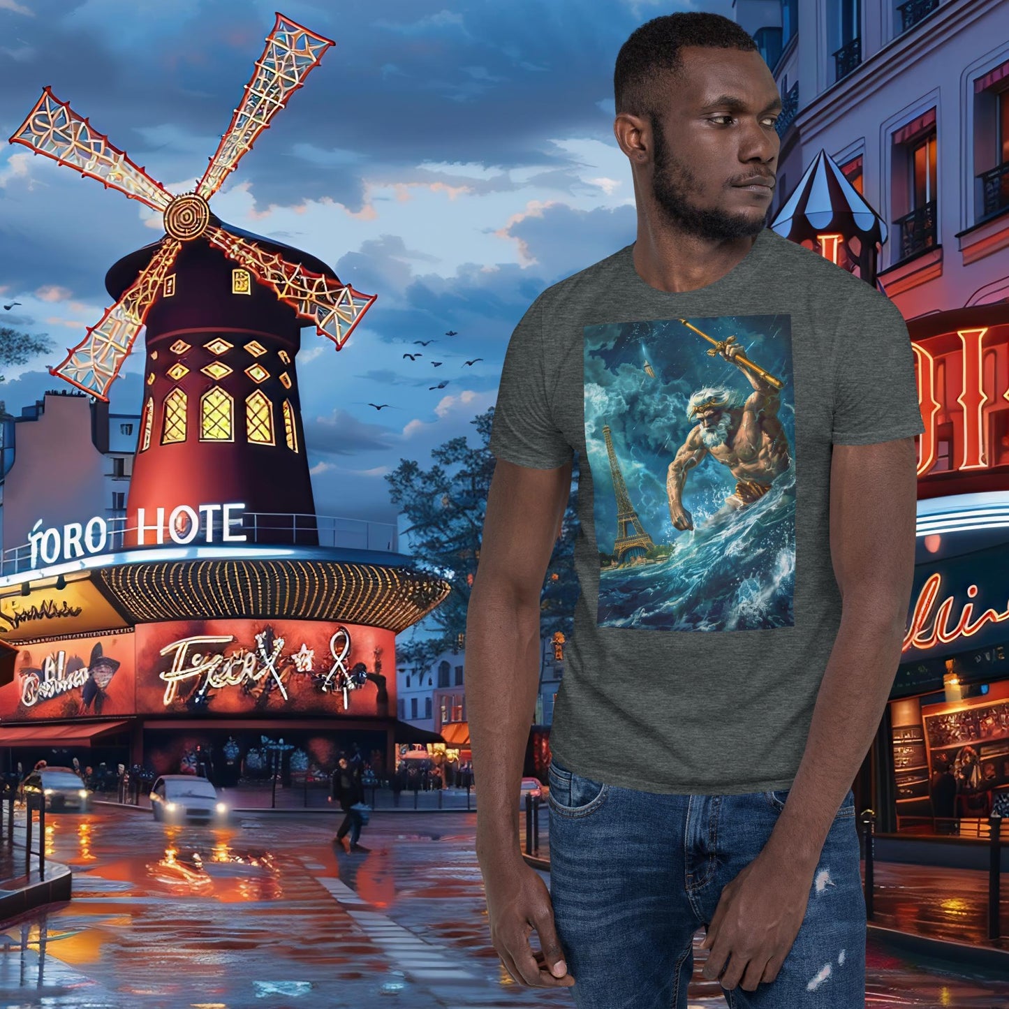 Zeus, Olympia-Schwimm-T-Shirt aus Paris