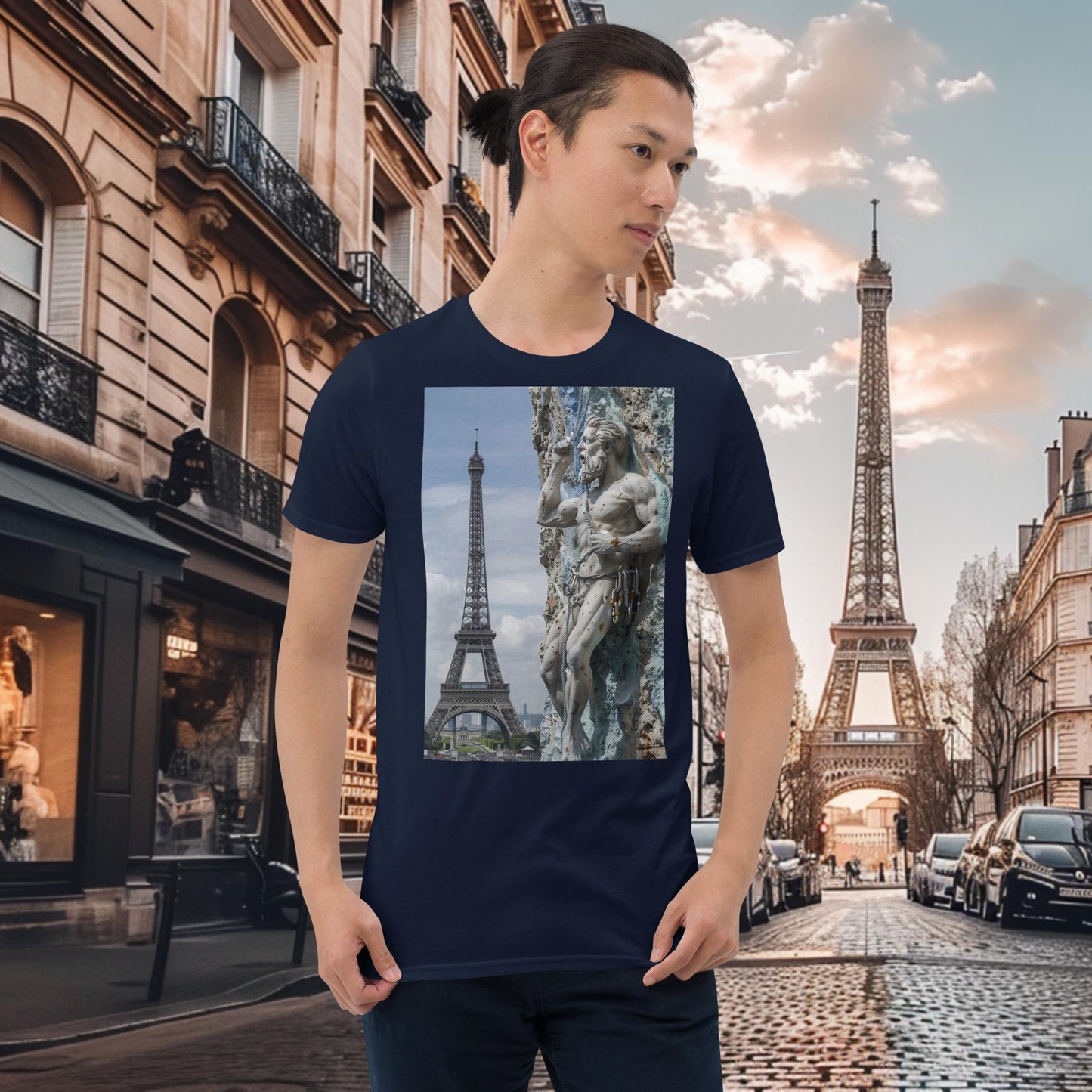 T-shirt Zeus escaladant les Jeux Olympiques de Paris