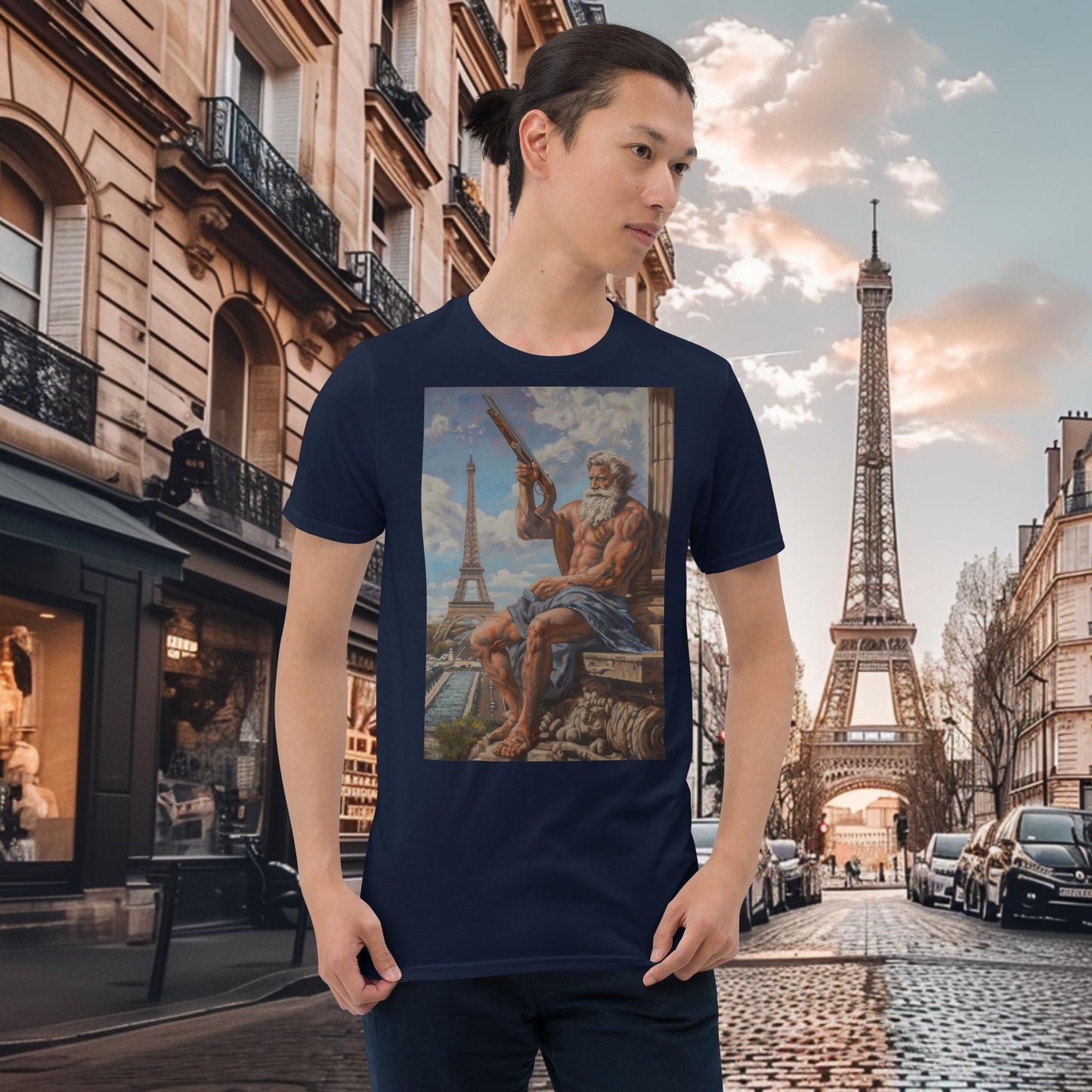 Olympische Spiele Paris Schrotflintenschießen Zeus T-Shirt