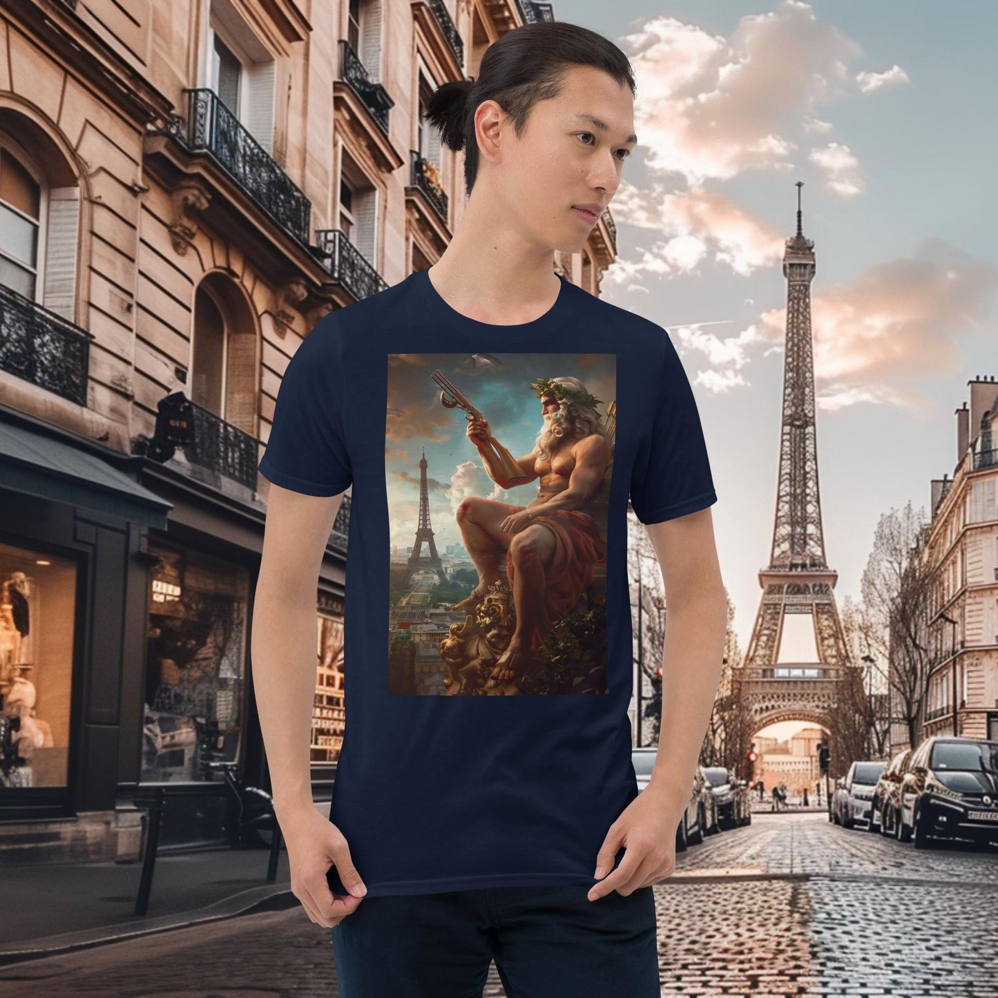 Olympische Spiele Paris Schrotflintenschießen Zeus T-Shirt