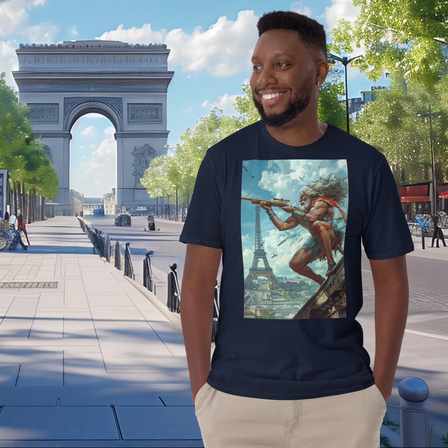 Olympische Spiele Paris Schrotflintenschießen Zeus T-Shirt