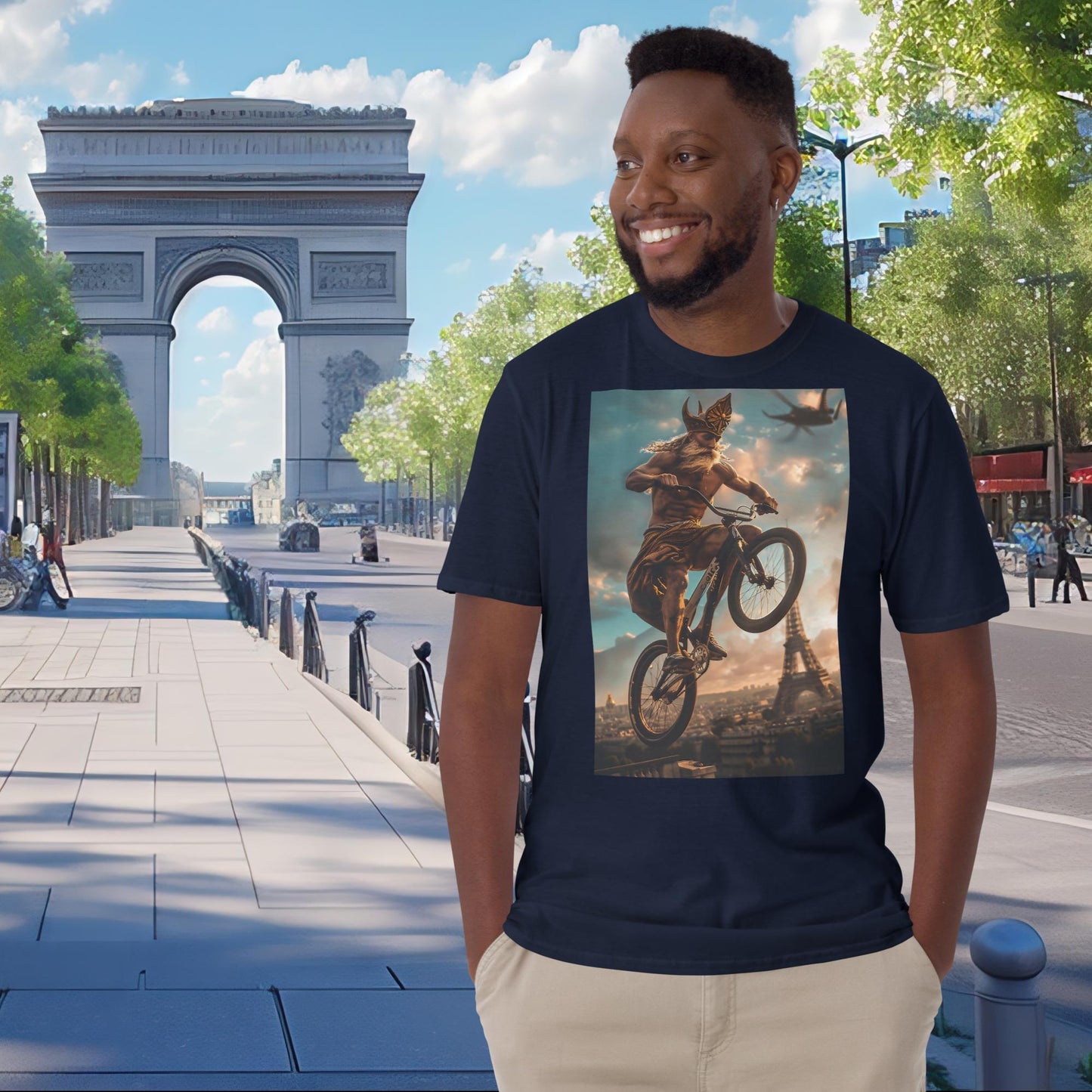 Olympische Spiele Paris Radfahren BMX Zeus T-Shirt