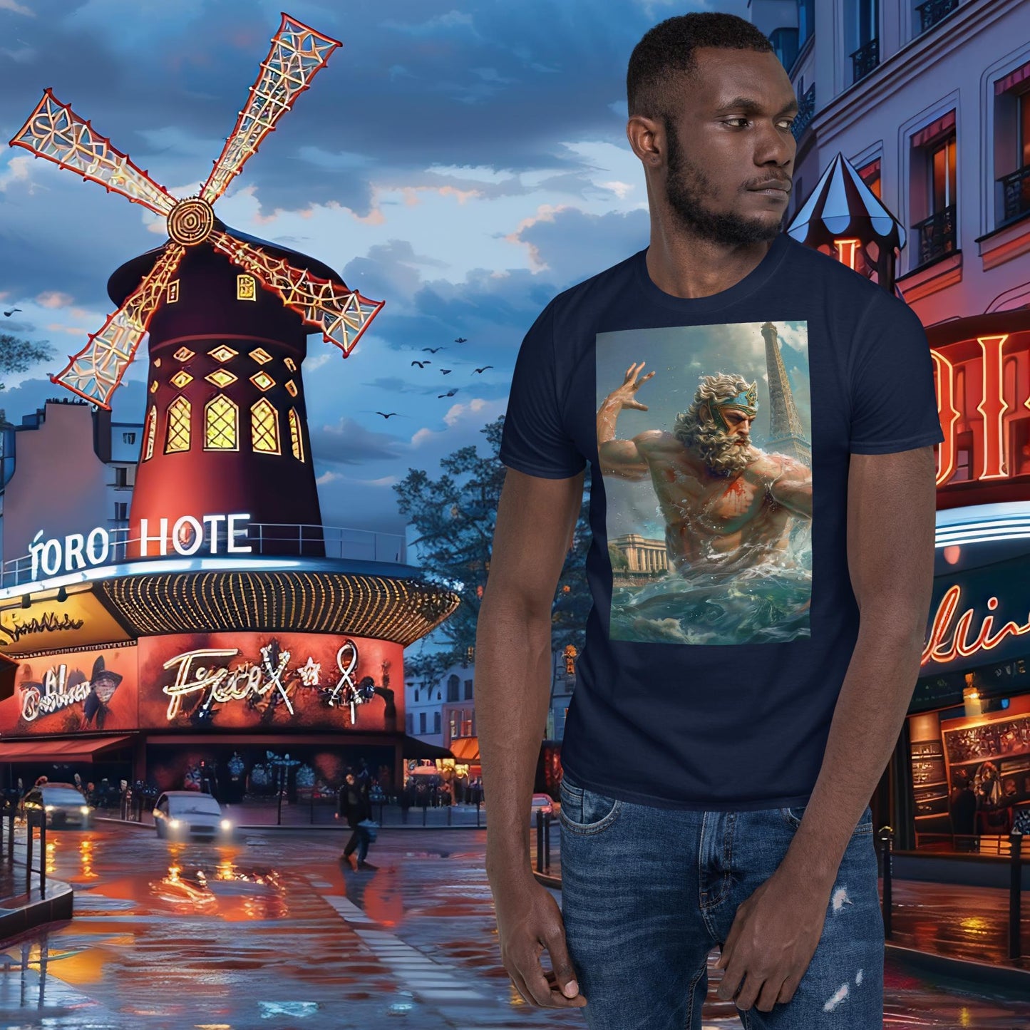 Paris Olympics Swimming Zeus T-Shirt