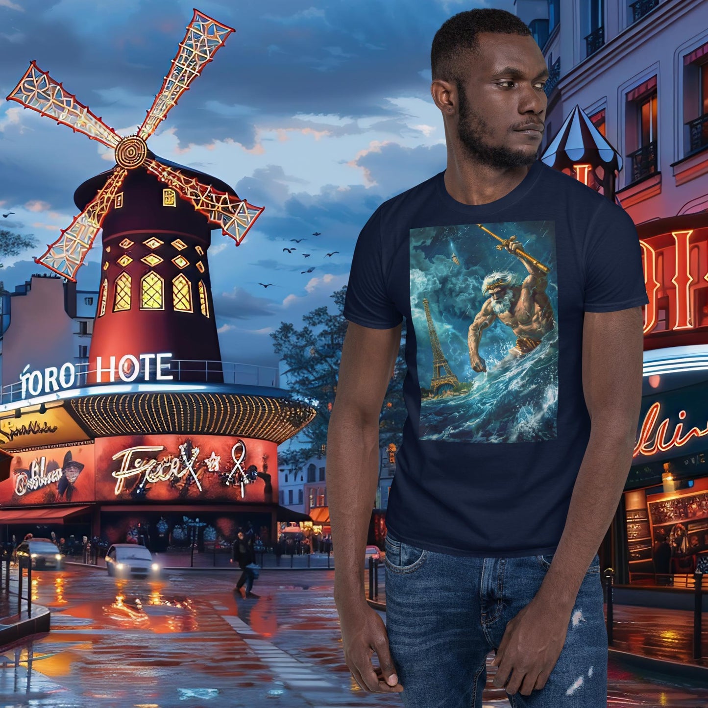 Paris Olympics Swimming Zeus T-Shirt