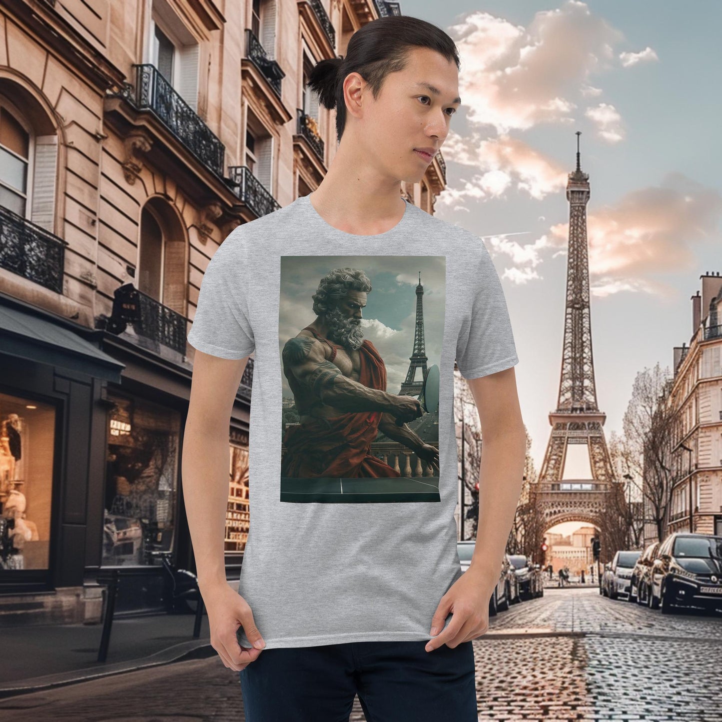 Tischtennis-Zeus-T-Shirt für die Olympischen Spiele in Paris