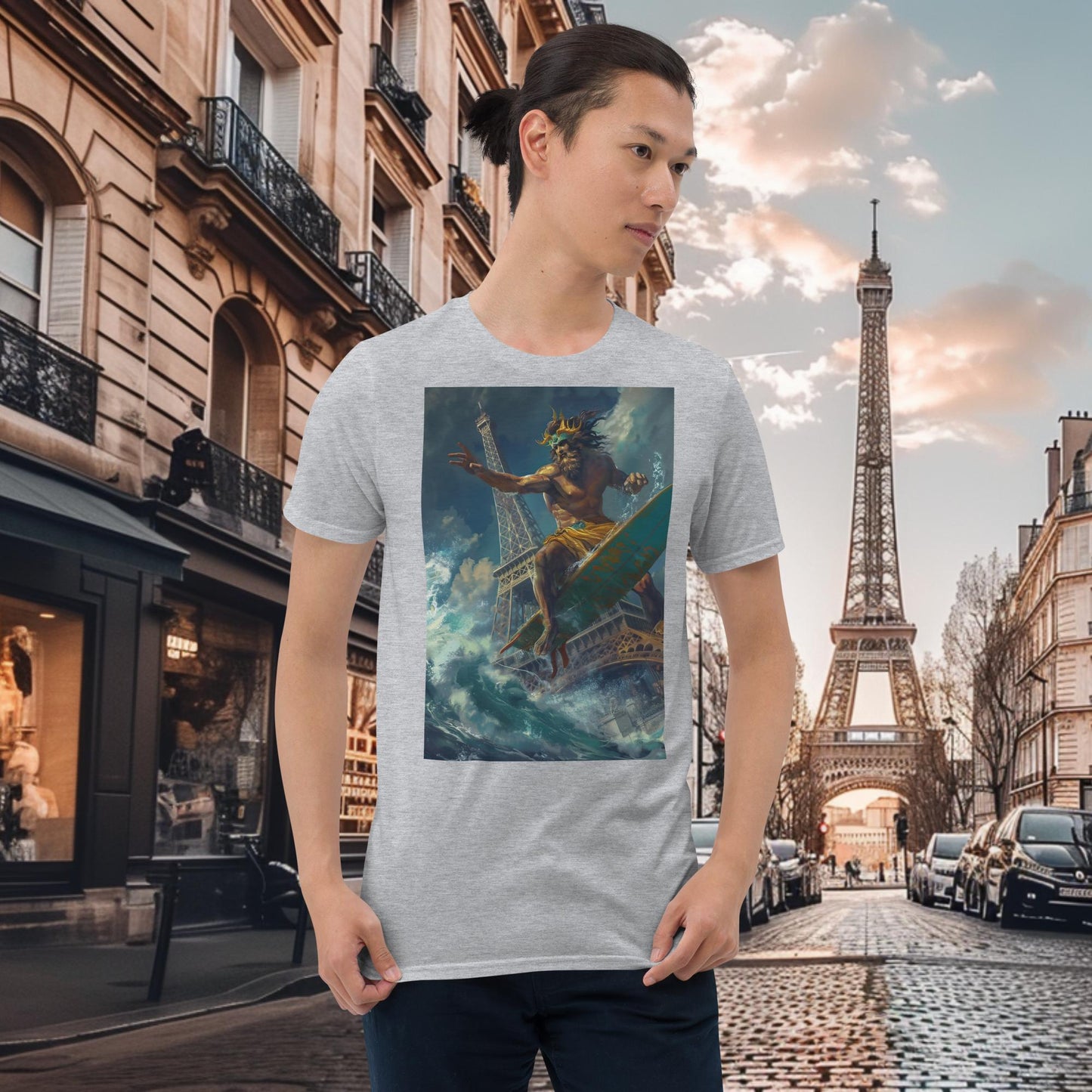 T-shirt Zeus surfant aux Jeux Olympiques de Paris