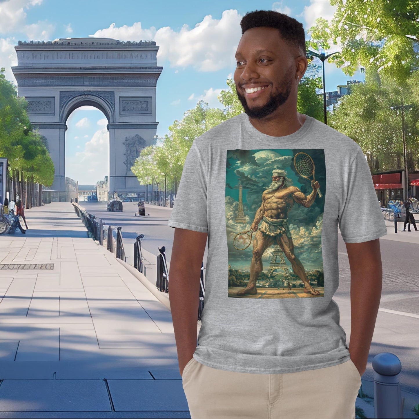 T-Shirt Zeus für Tennisspieler der Olympischen Spiele in Paris