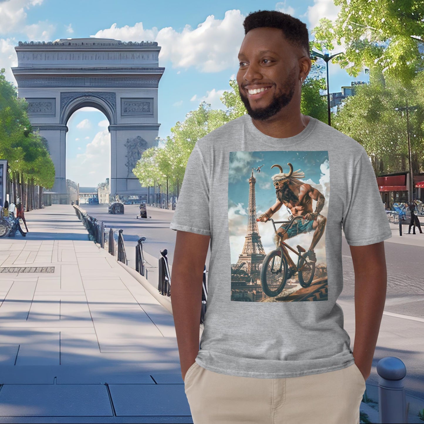 Olympische Spiele Paris BMX Radfahren Zeus T-Shirt