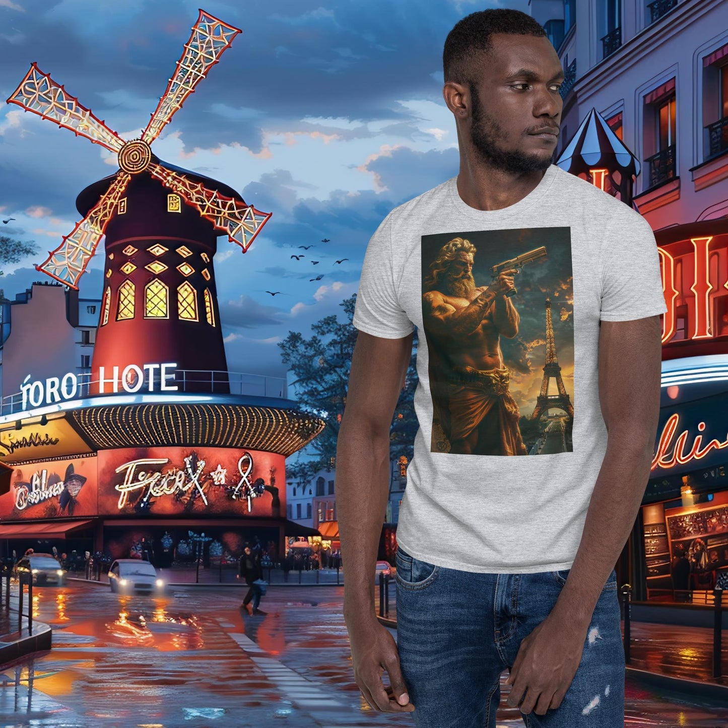 Olympische Spiele Paris Pistolenschießen Zeus T-Shirt