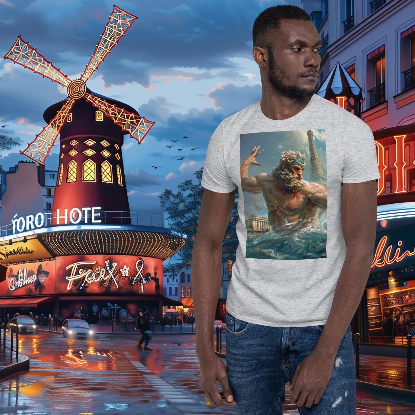 Zeus, Olympia-Schwimm-T-Shirt aus Paris