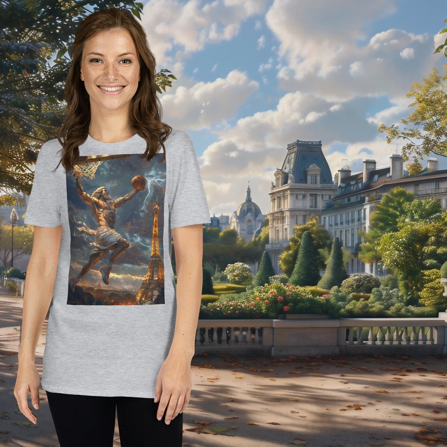 Basketball-Zeus-T-Shirt für die Olympischen Spiele in Paris