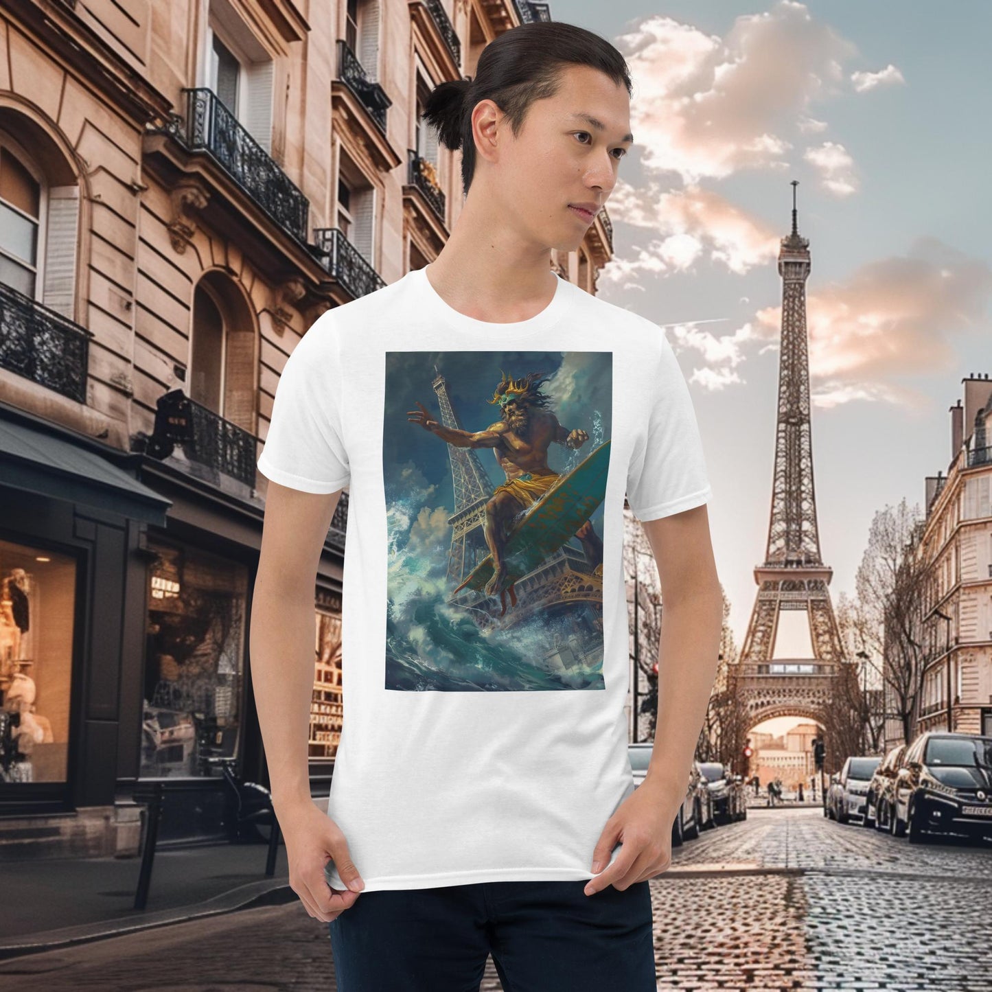 T-Shirt Surfing Zeus für die Olympischen Spiele in Paris