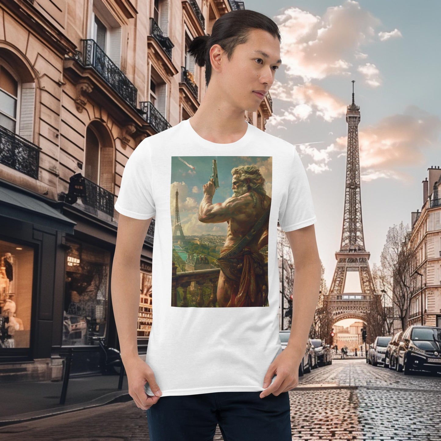 Olympische Spiele Paris Pistolenschießen Zeus T-Shirt