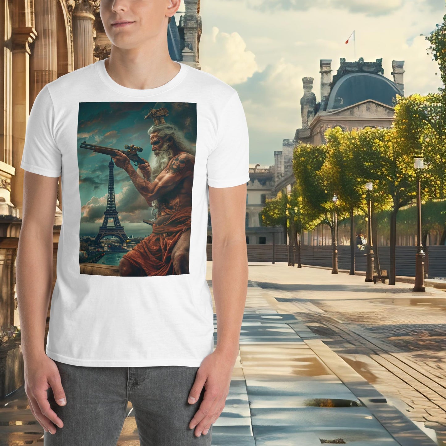 Olympische Spiele Paris Pistolenschießen Zeus T-Shirt